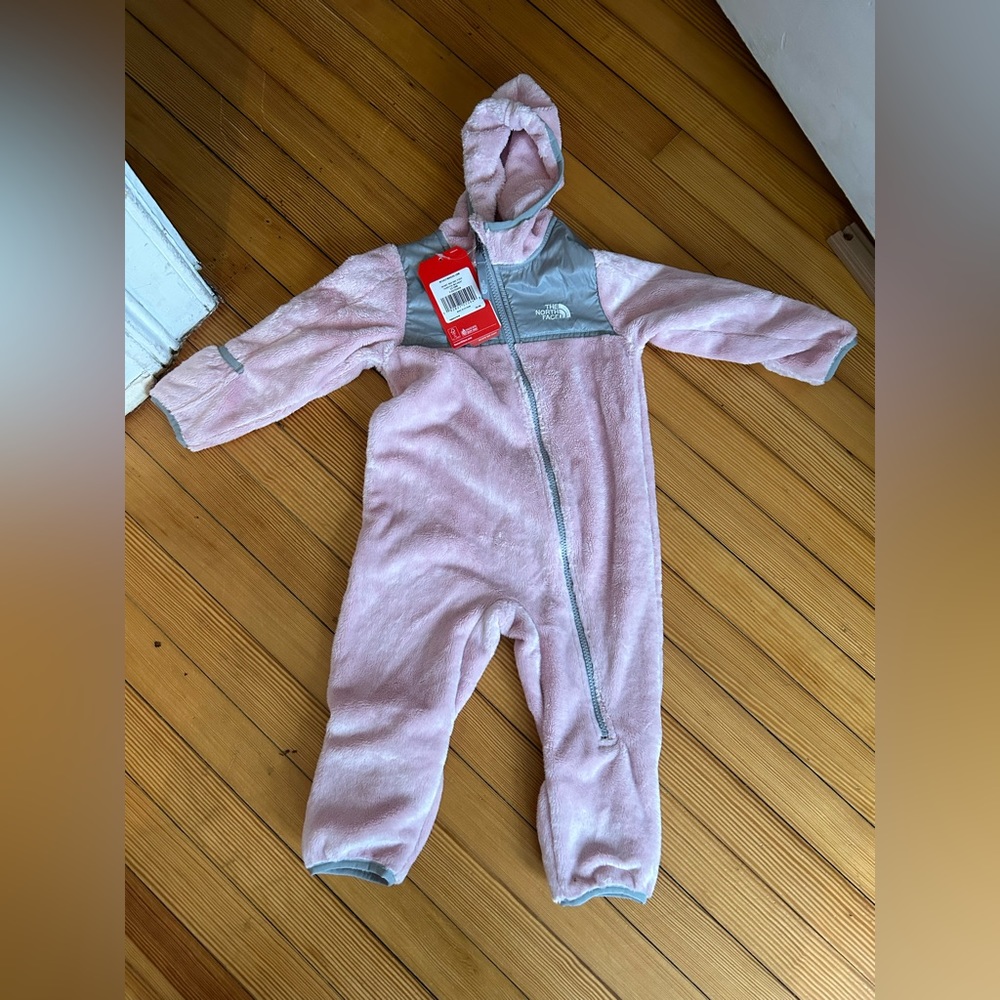 12-18month North Face one piece fleece suit